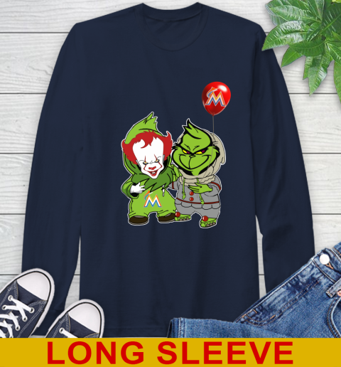 Baby Pennywise Grinch Christmas MLB Baseball Miami Marlins Long Sleeve T-Shirt 4