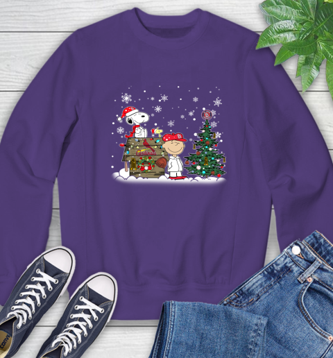 MLB St.Louis Cardinals Snoopy Charlie Brown Christmas Baseball Commissioner's Trophy Sweatshirt 4