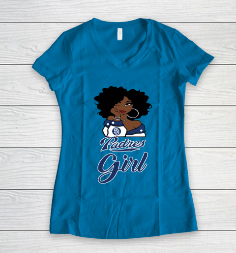 San Diego Padress Girl MLB Women's V-Neck T-Shirt 7