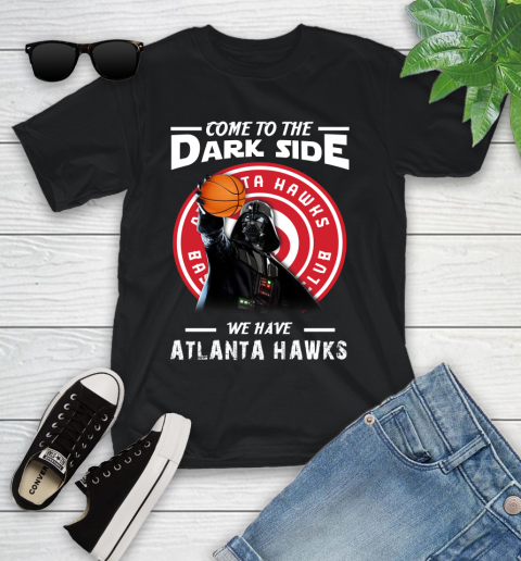 NBA Come To The Dark Side We Have Atlanta Hawks Star Wars Darth Vader Basketball Youth T-Shirt