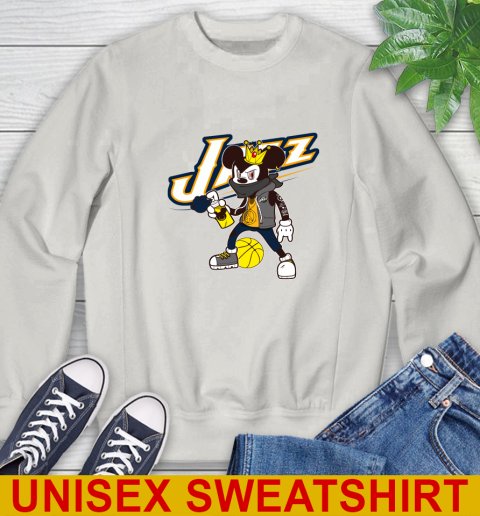 Utah Jazz NBA Basketball Mickey Peace Sign Sports Sweatshirt 12