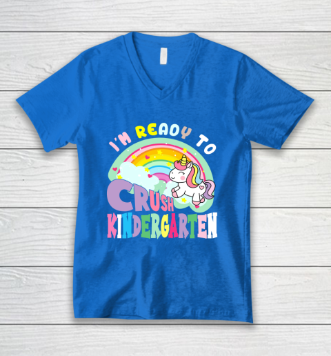 Back to school shirt ready to crush kindergarten unicorn V-Neck T-Shirt 13