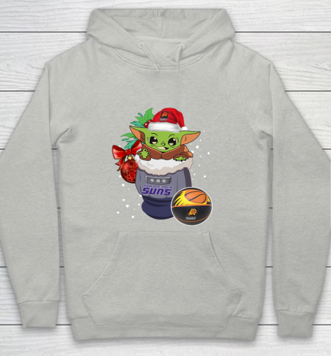 Phoenix Suns Christmas Baby Yoda Star Wars Funny Happy NBA Youth Hoodie 2