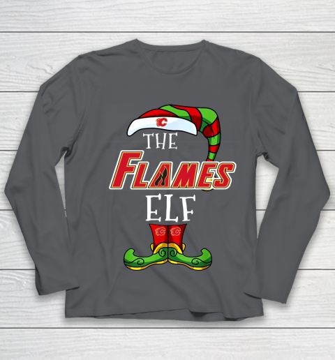 Calgary Flames Christmas ELF Funny NHL Youth Long Sleeve 6