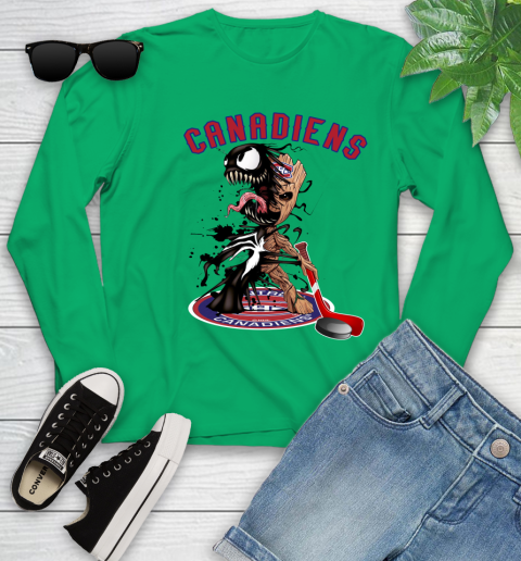 NHL Montreal Canadiens Hockey Venom Groot Guardians Of The Galaxy Youth Long Sleeve 6