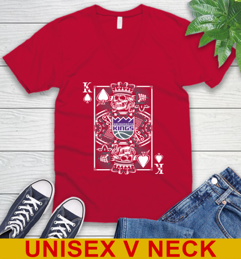 Sacramento Kings NBA Basketball The King Of Spades Death Cards Shirt V-Neck T-Shirt 6