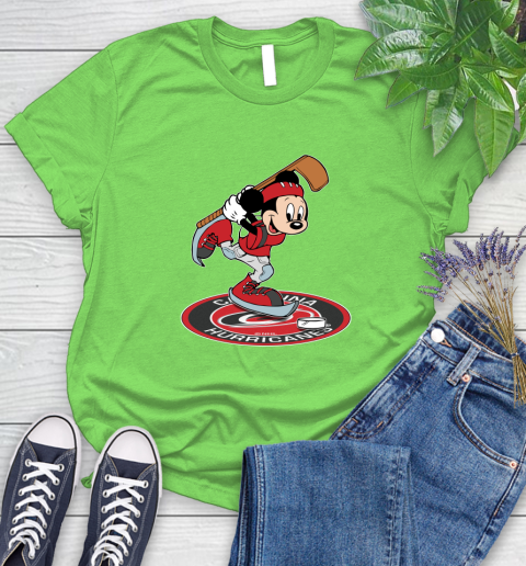 NHL Hockey Carolina Hurricanes Cheerful Mickey Disney Shirt Women's T-Shirt 10