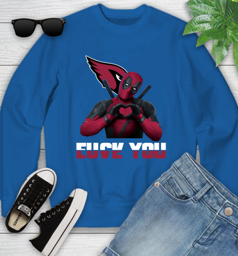 NHL Arizona Cardinals Deadpool Love You Fuck You Football Sports Youth Sweatshirt 7