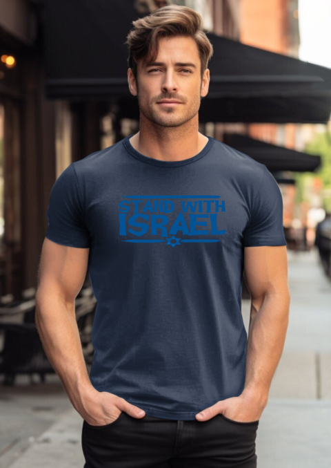 xqbj besti stand with israel graphic classic t shirt 2 front navy