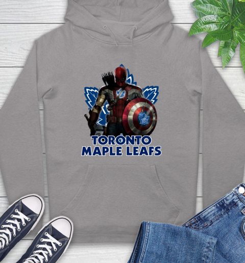 NHL Captain America Thor Spider Man Hawkeye Avengers Endgame Hockey Toronto Maple Leafs Hoodie 6