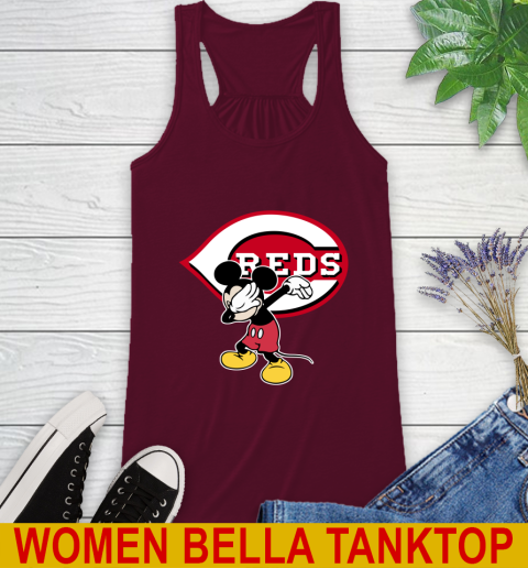 Cincinnati Reds MLB Baseball Dabbing Mickey Disney Sports Racerback Tank 4 Cincinnati Reds MLB Baseball Dabbing Mickey Disney Sports Racerback Tank - Image 4