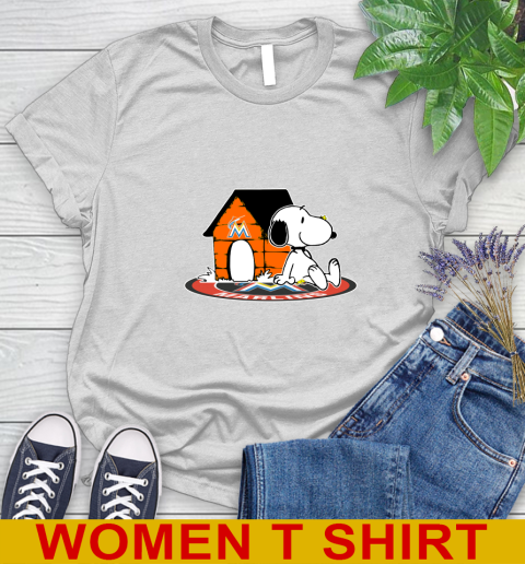 MLB Baseball Miami Marlins Snoopy The Peanuts Movie Shirt Women's T-Shirt