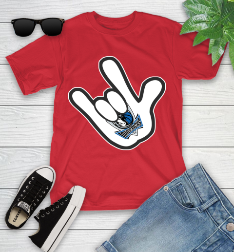 Dallas Mavericks NBA Basketball Mickey Rock Hand Disney Youth T-Shirt 10