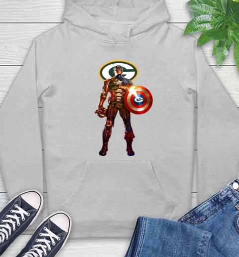 NFL Captain America Marvel Avengers Endgame Football Sports Green Bay Packers Hoodie 6
