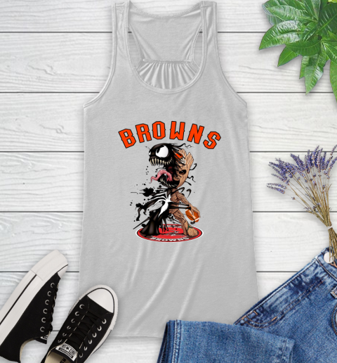 NFL Cleveland Browns Football Venom Groot Guardians Of The Galaxy Racerback Tank