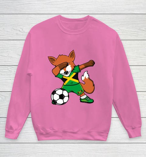 Dabbing Fox Jamaica Soccer Fans Jersey Jamaican Football Fan Youth Sweatshirt 7