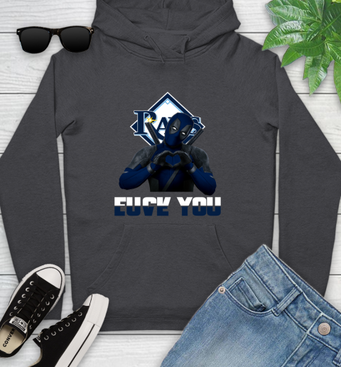 MLB Tampa Bay Rays Deadpool Love You Fuck You Baseball Sports Youth Hoodie 8
