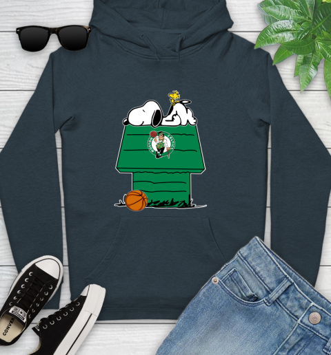 Boston Celtics NBA Basketball Snoopy Woodstock The Peanuts Movie Youth Hoodie 8