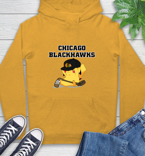 NHL Pikachu Hockey Sports Chicago Blackhawks Hoodie 3