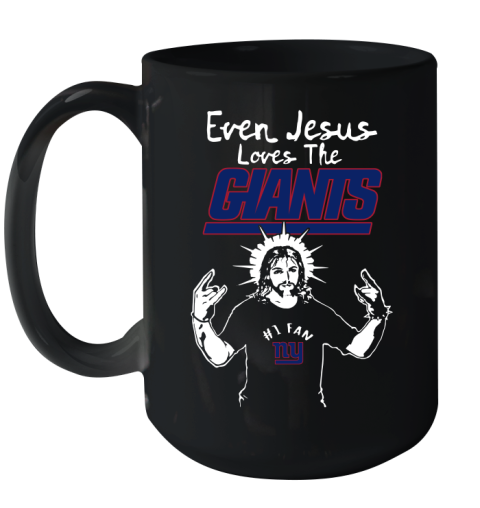 New York Giants NFL Football Even Jesus Loves The Giants Shirt Ceramic Mug 15oz