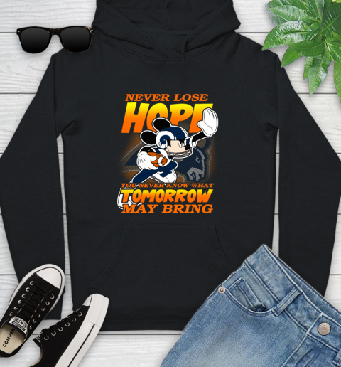 Los Angeles Rams NFL Football Mickey Disney Never Lose Hope Youth Hoodie
