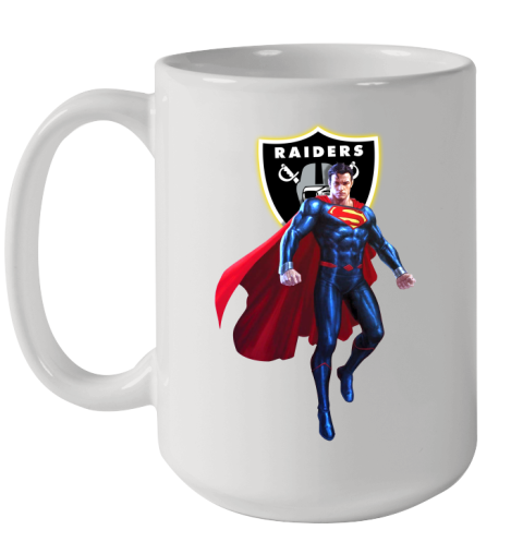 NFL Superman DC Sports Football Oakland Raiders Ceramic Mug 15oz