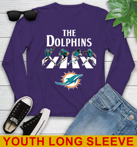 NFL Football Miami Dolphins The Beatles Rock Band Shirt Youth Long Sleeve 4