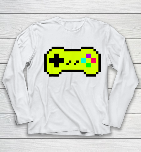 Cute Gamer Girl Cool Retro 8 Bit Controller Video Game Youth Long Sleeve
