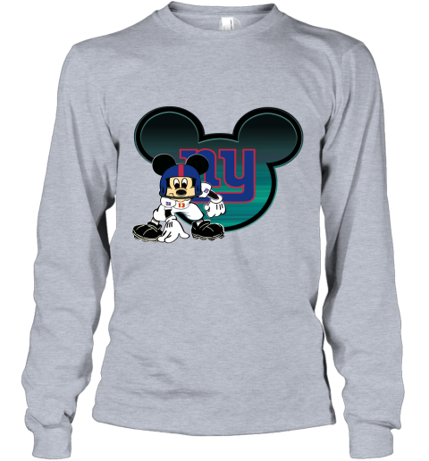 NFL New York Giants Mickey Mouse Disney Football T Shirt QUP2xVxU2Wx long sleeve tee 14 95 151514 front sport grey