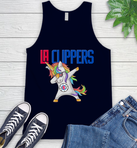 LA Clippers NBA Basketball Funny Unicorn Dabbing Sports Tank Top 3