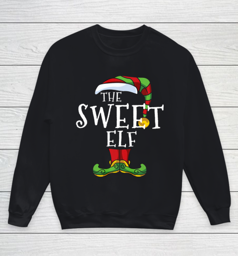 Sweet Elf Family Matching Christmas Group Funny Gift Pajama Youth Sweatshirt