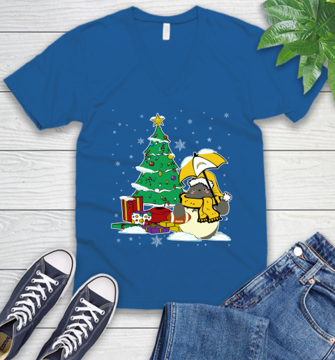 Los Angeles Chargers NFL Football Cute Tonari No Totoro Christmas Sports V-Neck T-Shirt 5
