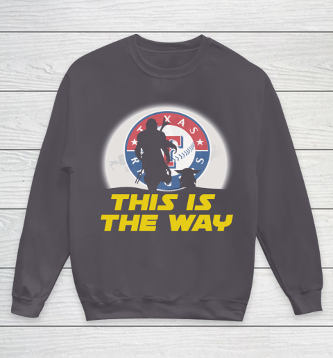 Texas Rangers MLB Baseball Star Wars Yoda And Mandalorian This Is The Way Youth Sweatshirt 5