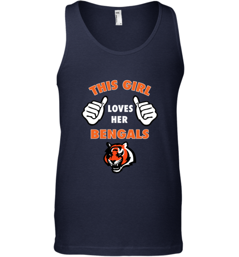 This Girl Loves Her Cincinnati Bengals Women's Tank Sleeveless Tee V-neck  Vest