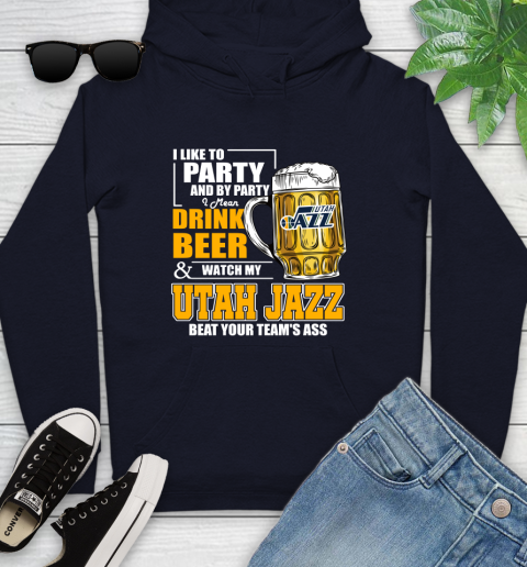 NBA Drink Beer and Watch My Utah Jazz Beat Your Team's Ass Basketball Youth Hoodie 3
