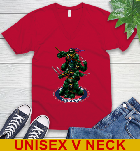 NFL Football Houston Texans Teenage Mutant Ninja Turtles Shirt V-Neck T-Shirt 7