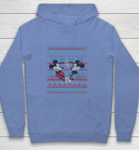 Disney Mickey And Minnie Mouse Christmas Ugly Sweater Style Youth Hoodie 8