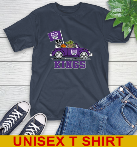 NBA Basketball Sacramento Kings Darth Vader Baby Yoda Driving Star Wars Shirt T-Shirt 4