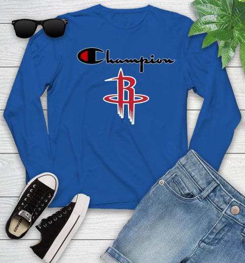 NBA Basketball Houston Rockets Champion Shirt Youth Long Sleeve 7