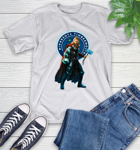 NBA Thor Avengers Endgame Basketball Minnesota Timberwolves T-Shirt 12