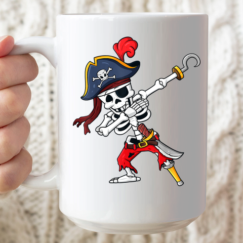 Halloween Dabbing Pirate Skeleton Funny Ceramic Mug 15oz