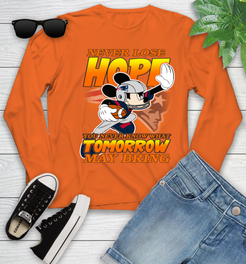 New England Patriots NFL Football Mickey Disney Never Lose Hope Youth Long Sleeve 3