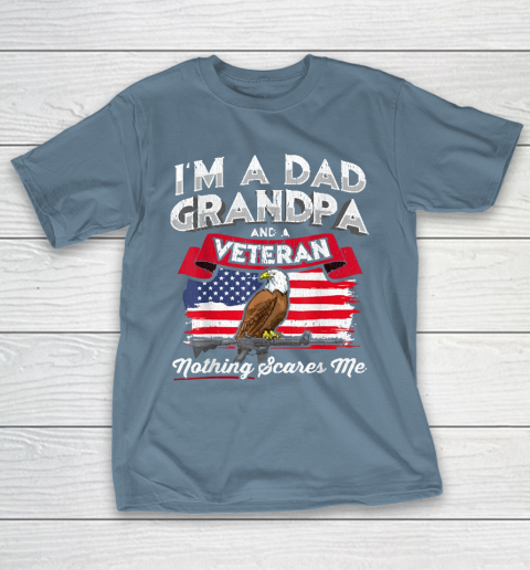 Grandpa Funny Gift Apparel  I'm A Dad Grandpa Veteran Father's Day Gift T-Shirt 6