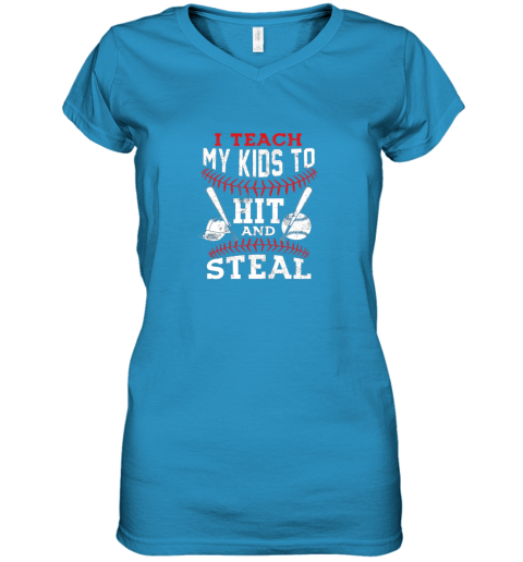 Baseball Shirt - I Teach My Kids To Hit and Steal Baseball Shirt