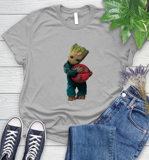 NBA Groot Guardians Of The Galaxy Basketball Sports Portland Trail Blazers Women's T-Shirt 5