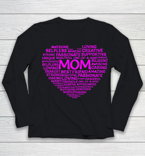 Mother's Day Funny Gift Ideas Apparel  Best mom jumbled heart t shirt for girls T Shirt Youth Long Sleeve