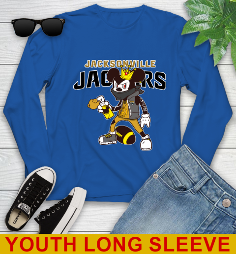 Jacksonville Jaguars NFL Football Mickey Peace Sign Sports Youth Long Sleeve 10
