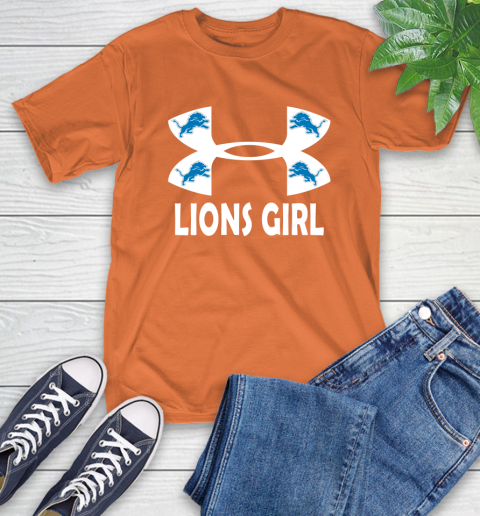 NFL Detroit Lions Girl Under Armour Football Sports T-Shirt 4