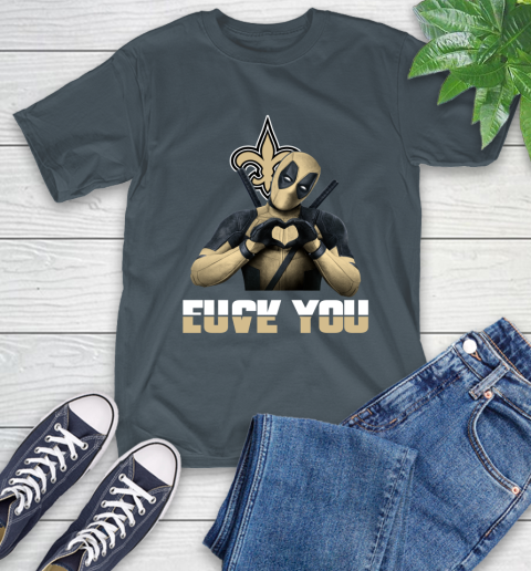 NHL New Orleans Saints Deadpool Love You Fuck You Football Sports T-Shirt 10