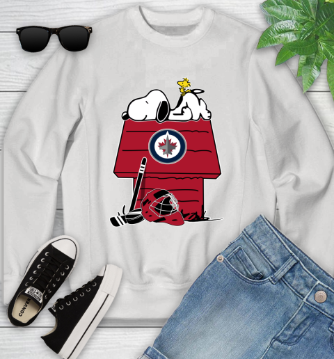 Winnipeg Jets NHL Hockey Snoopy Woodstock The Peanuts Movie Youth Sweatshirt